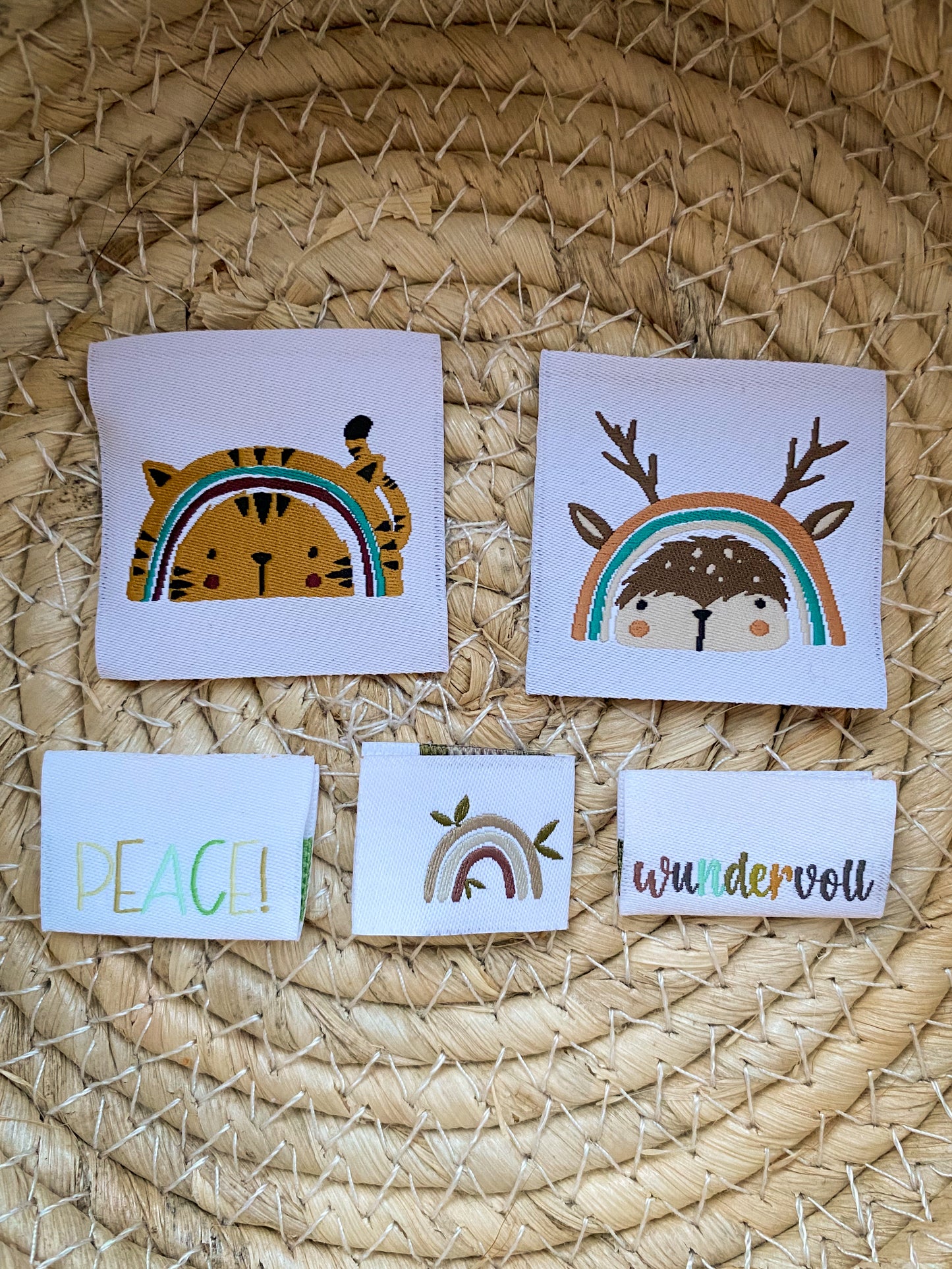 Web Label Set "Regenbogen, -Tiere, peace, wundervoll"