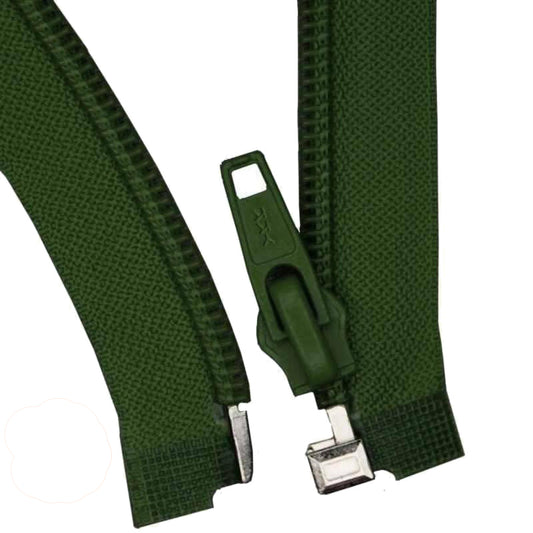 Reißverschluss olive - teilbar