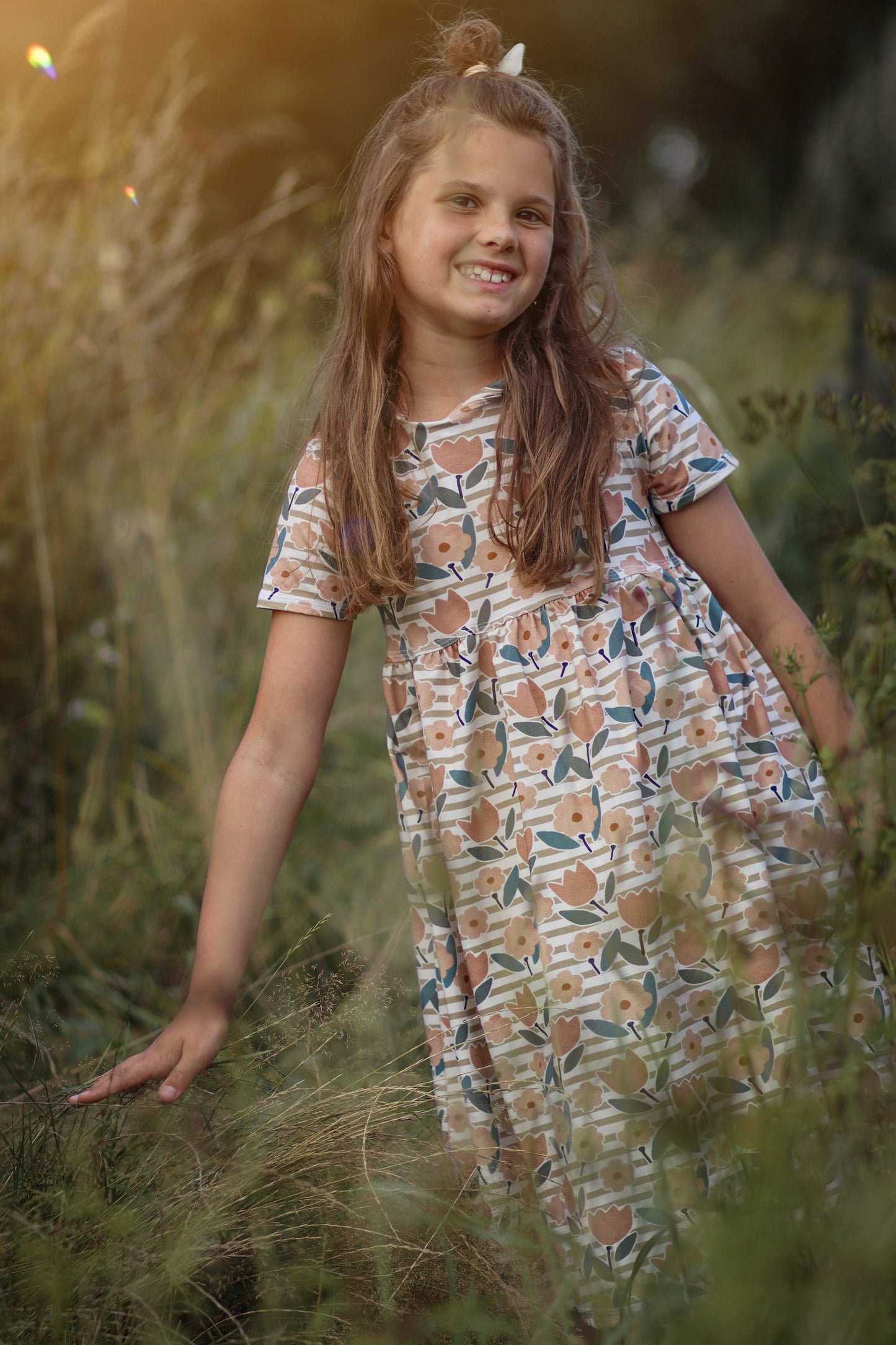 Grow Up Flowers Stripes - Jersey