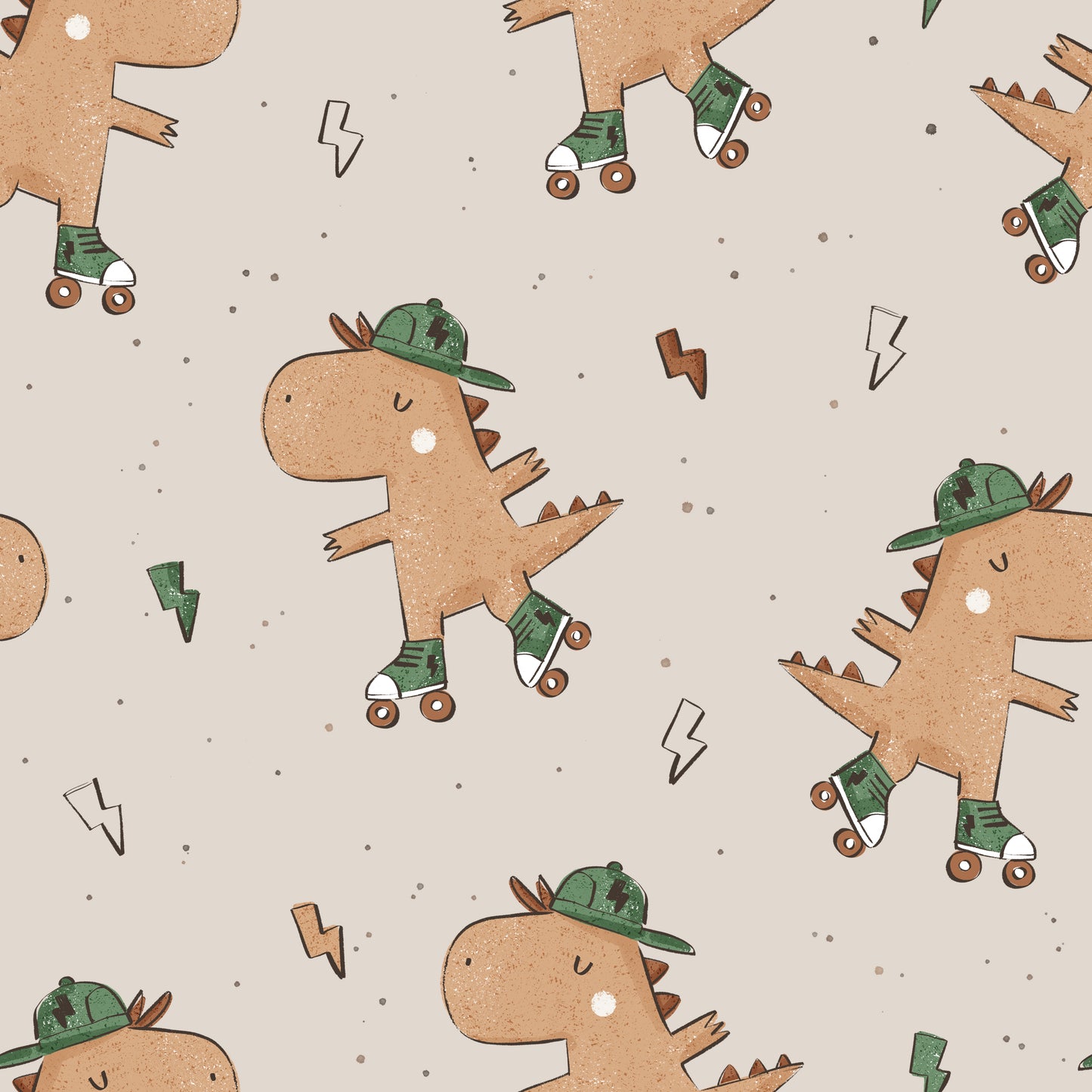 Dino auf Rollschuhen - French Terry