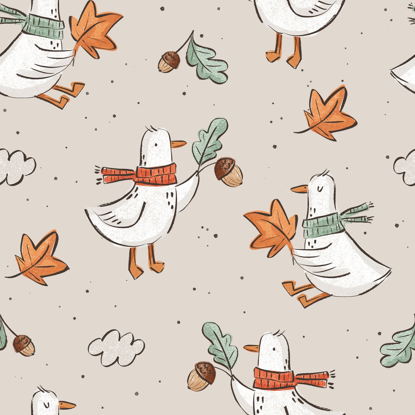Gans im Herbst - Bio Rib Jersey