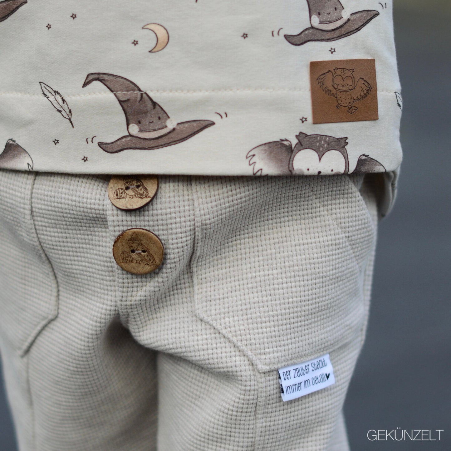 Brief Eule - Kunstleder Label