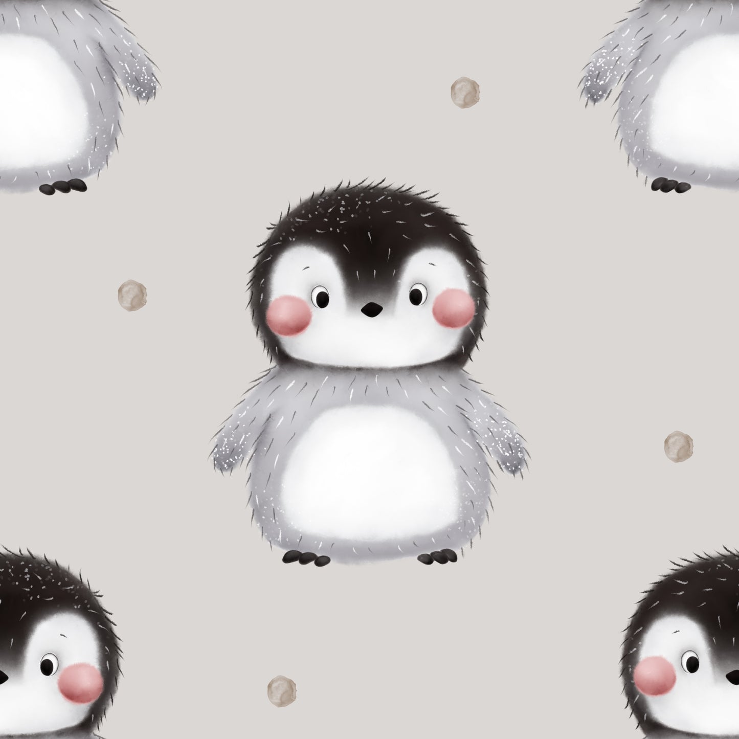Pinguin Dots beige - French Terry