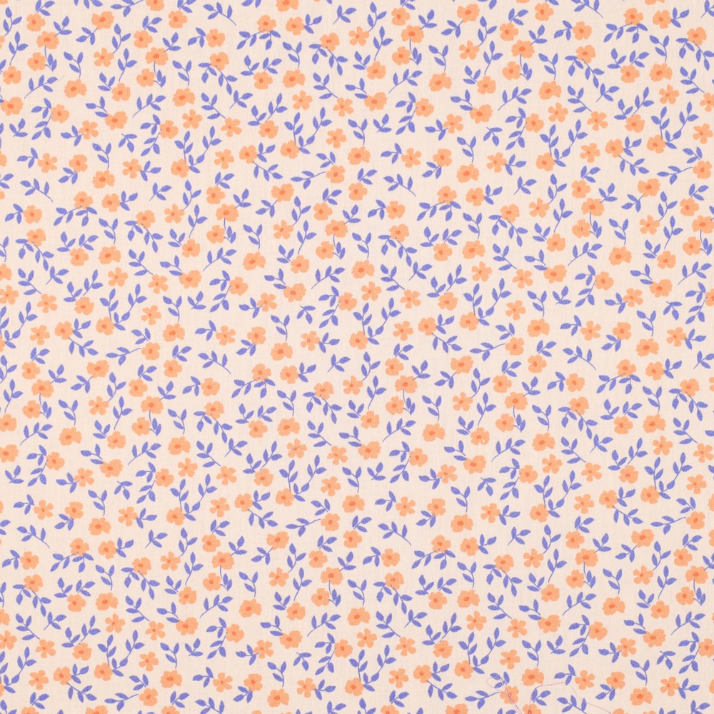Poplin - Flowers peach