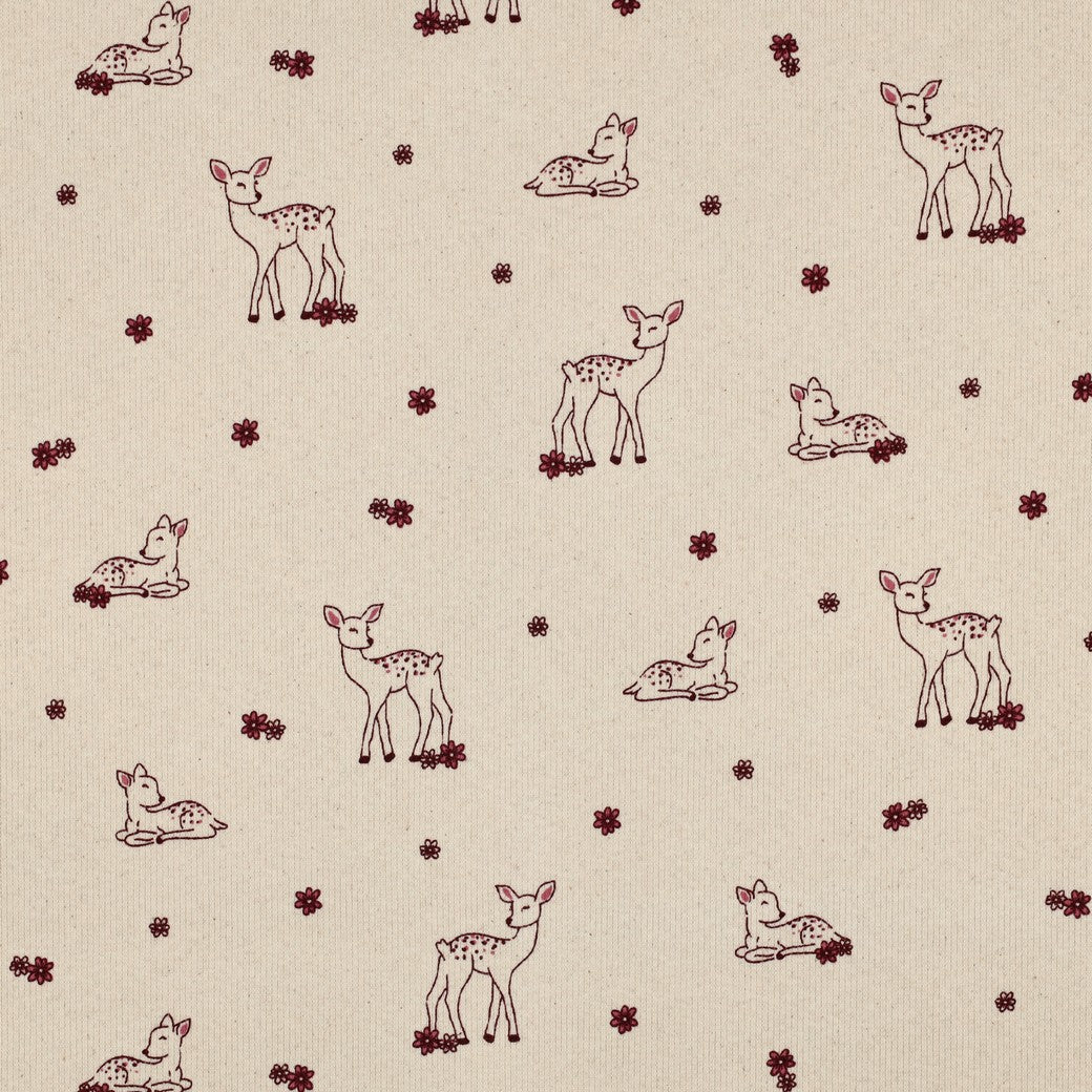 Rehe & Blümchen natural - Rib Jersey - gots