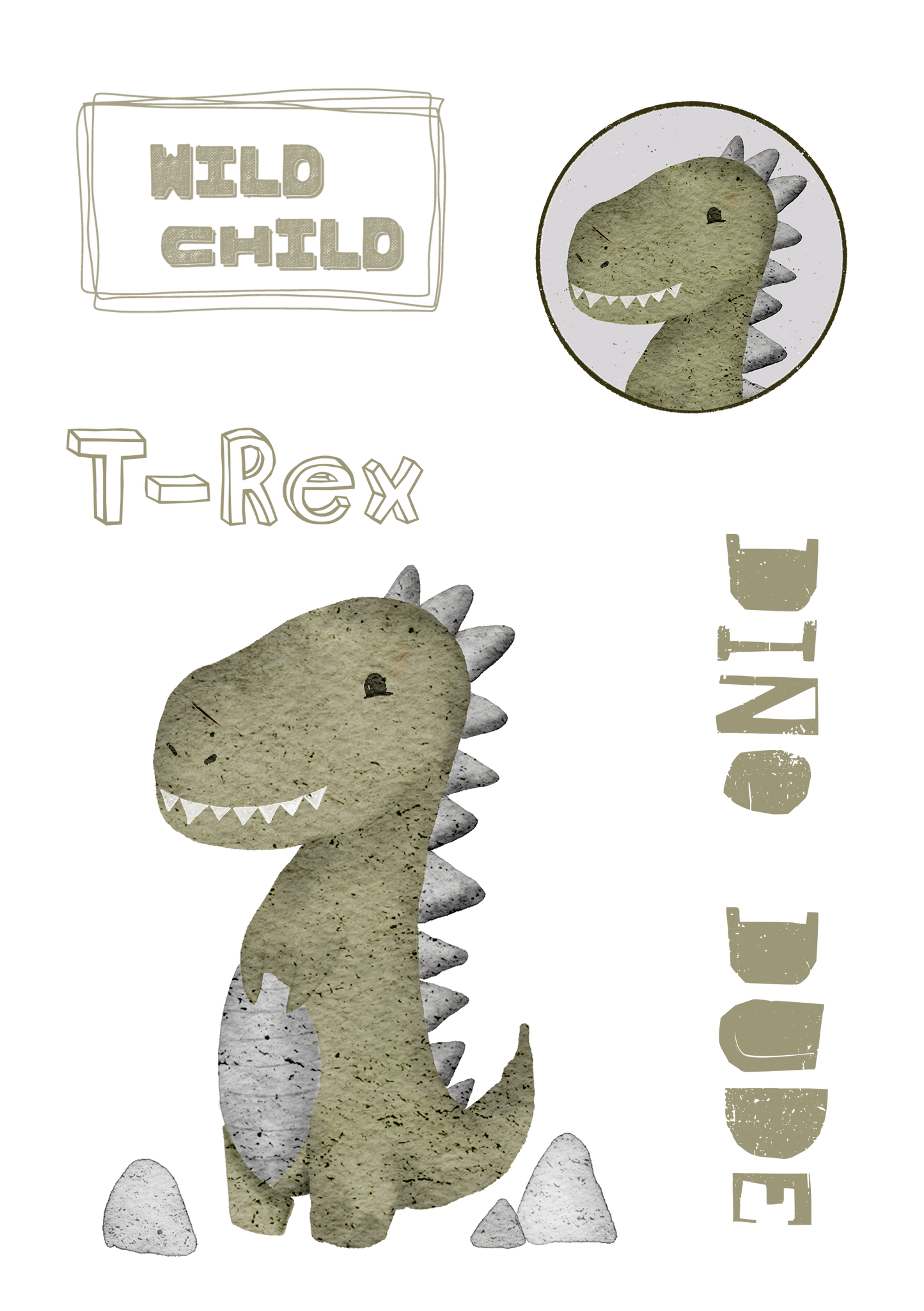 T-Rex Paul Bügelbild groß