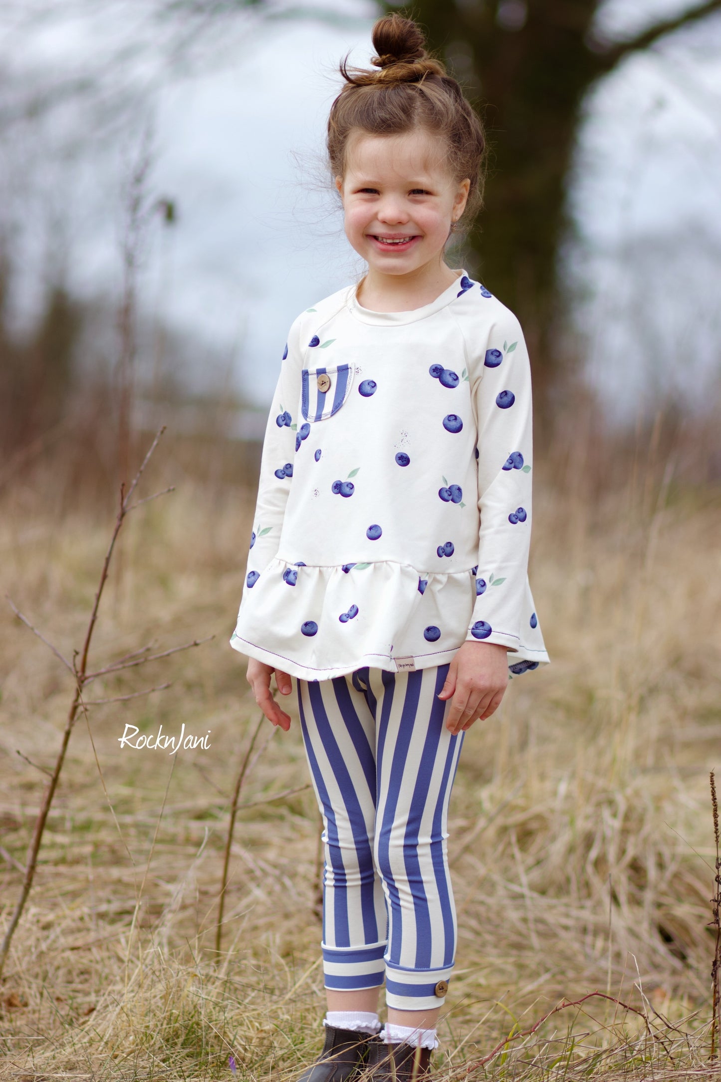 Stripes cream/blueberry Jersey