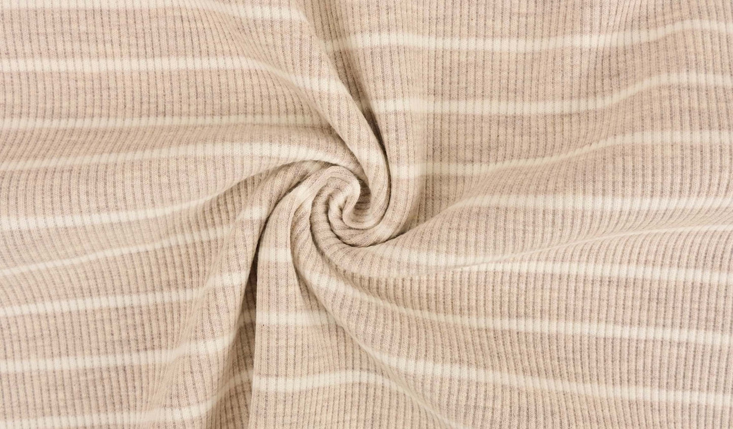 Rib Jersey dünn gestreift beige