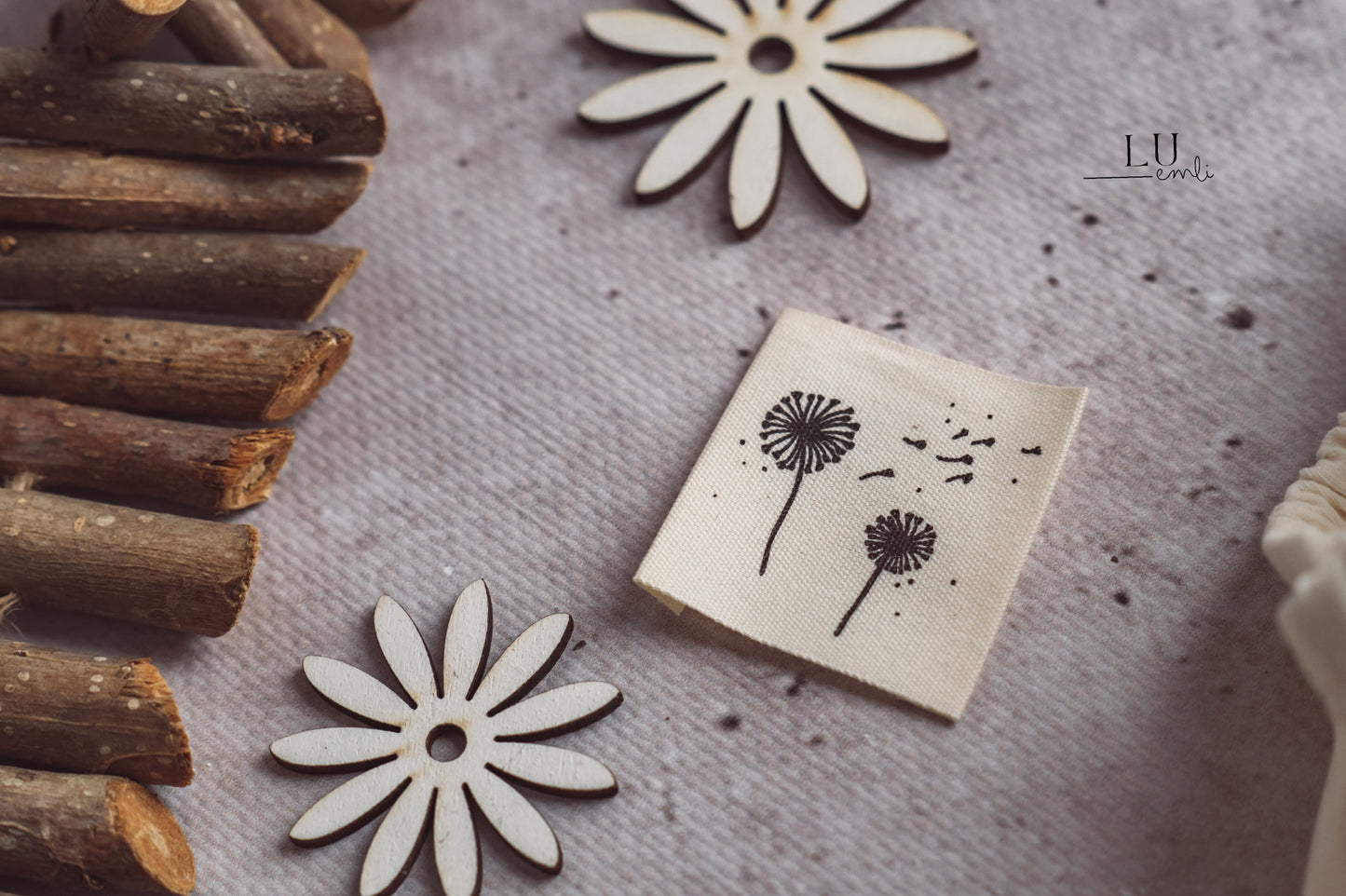 Pusteblume Baumwoll Label