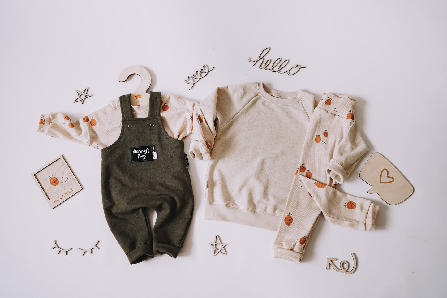 Orangen - Rib Jersey ecru meliert
