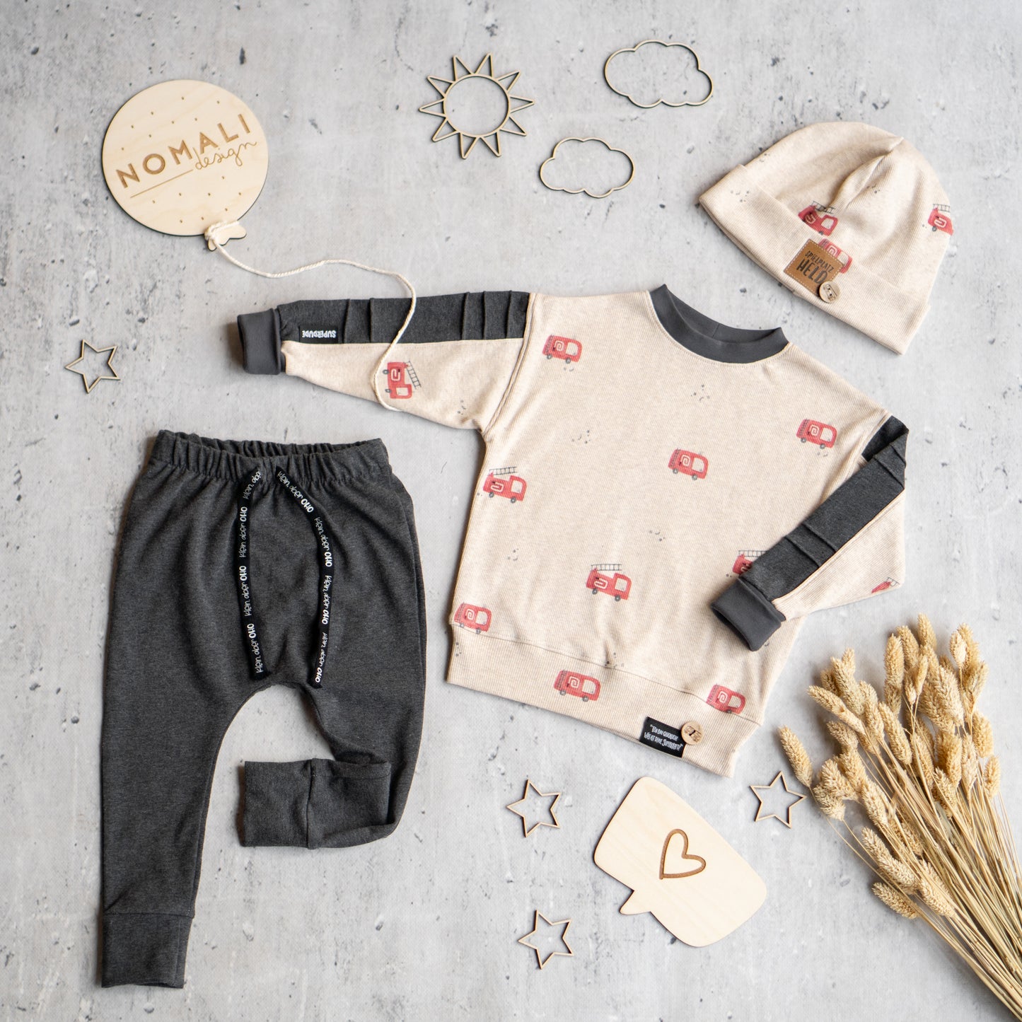 Feuerwehr - Rib Jersey ecru meliert