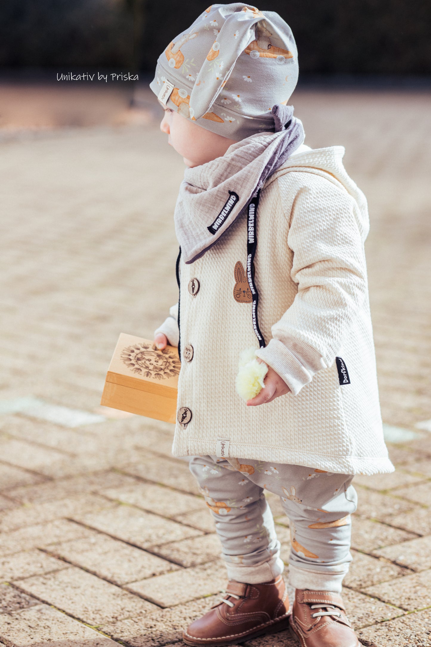 Mini Zopfmuster Jersey naturbeige
