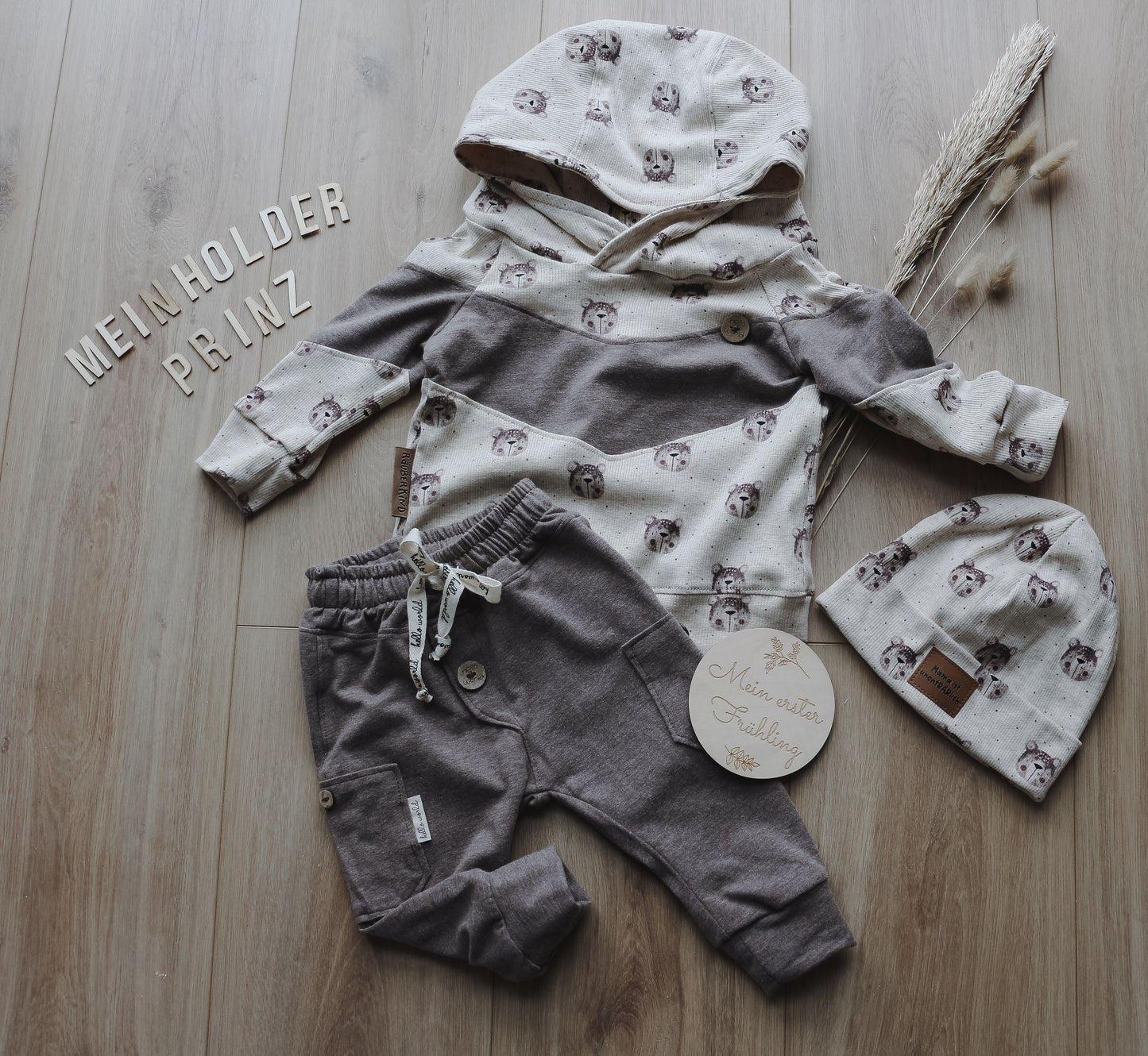 Bärchen - Rib Jersey ecru meliert