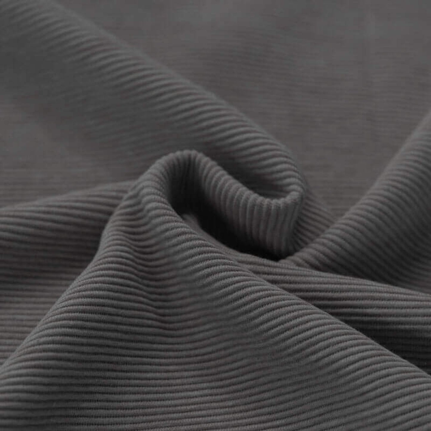 Ottoman Rib Jersey dunkelgrau melange