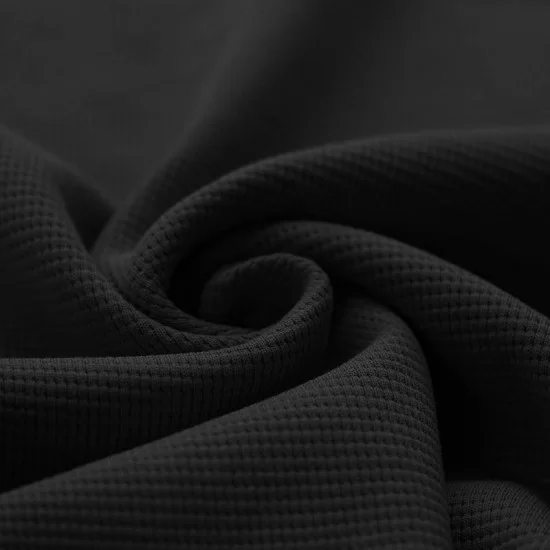 Waffelstrick Jersey schwarz