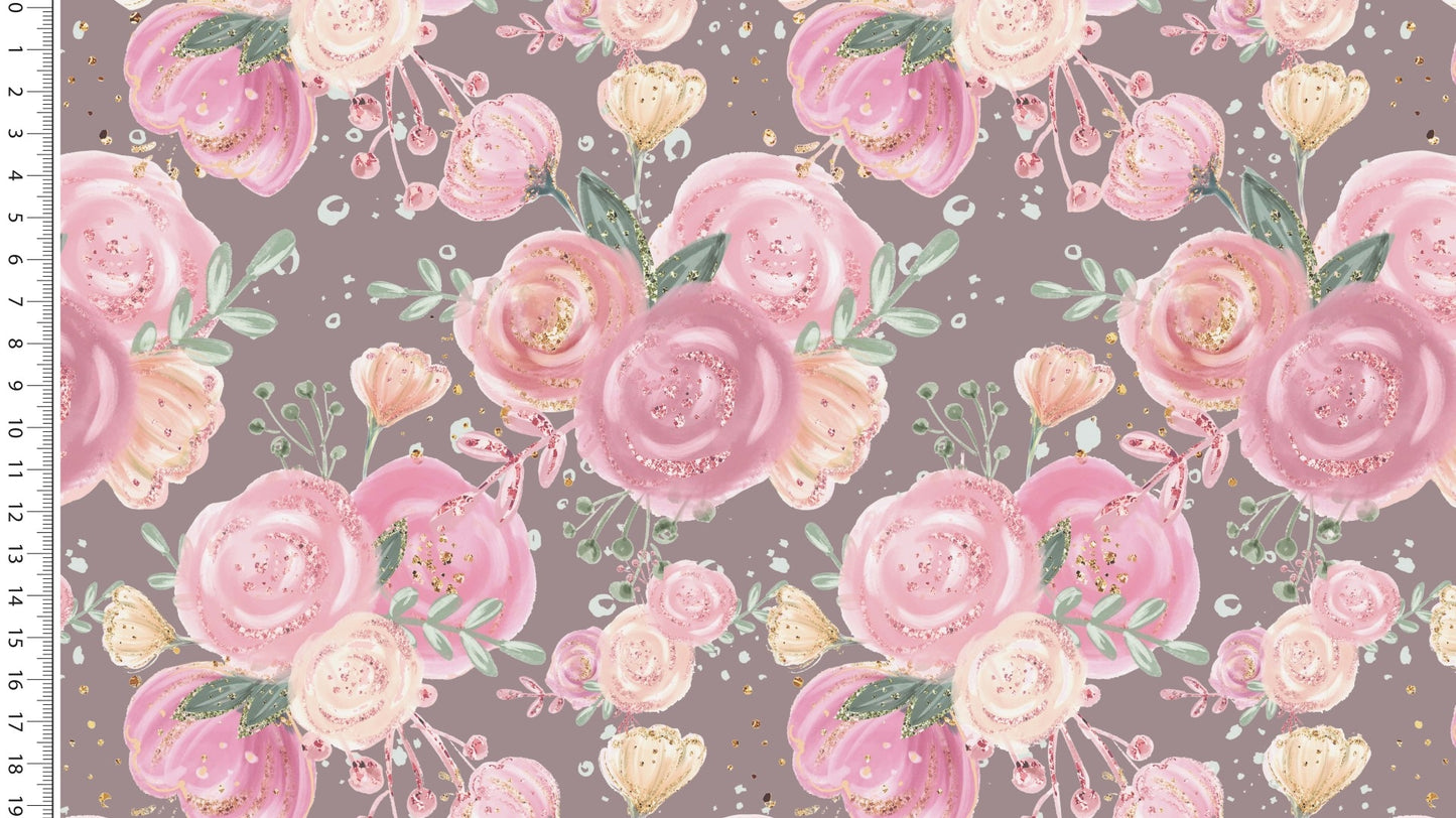 Schimmernde Blumen altrosa