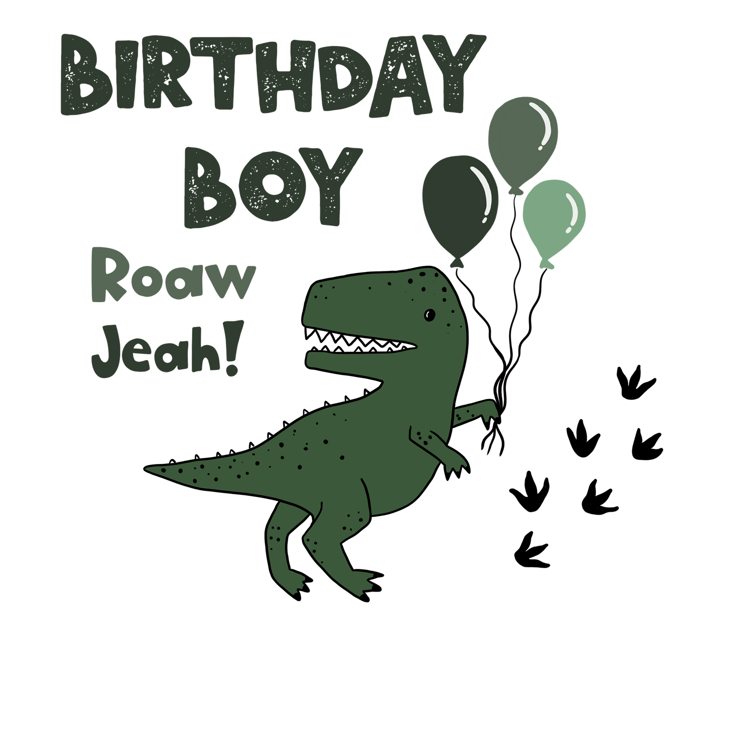 Geburtstags Dino boy Bügelbild groß