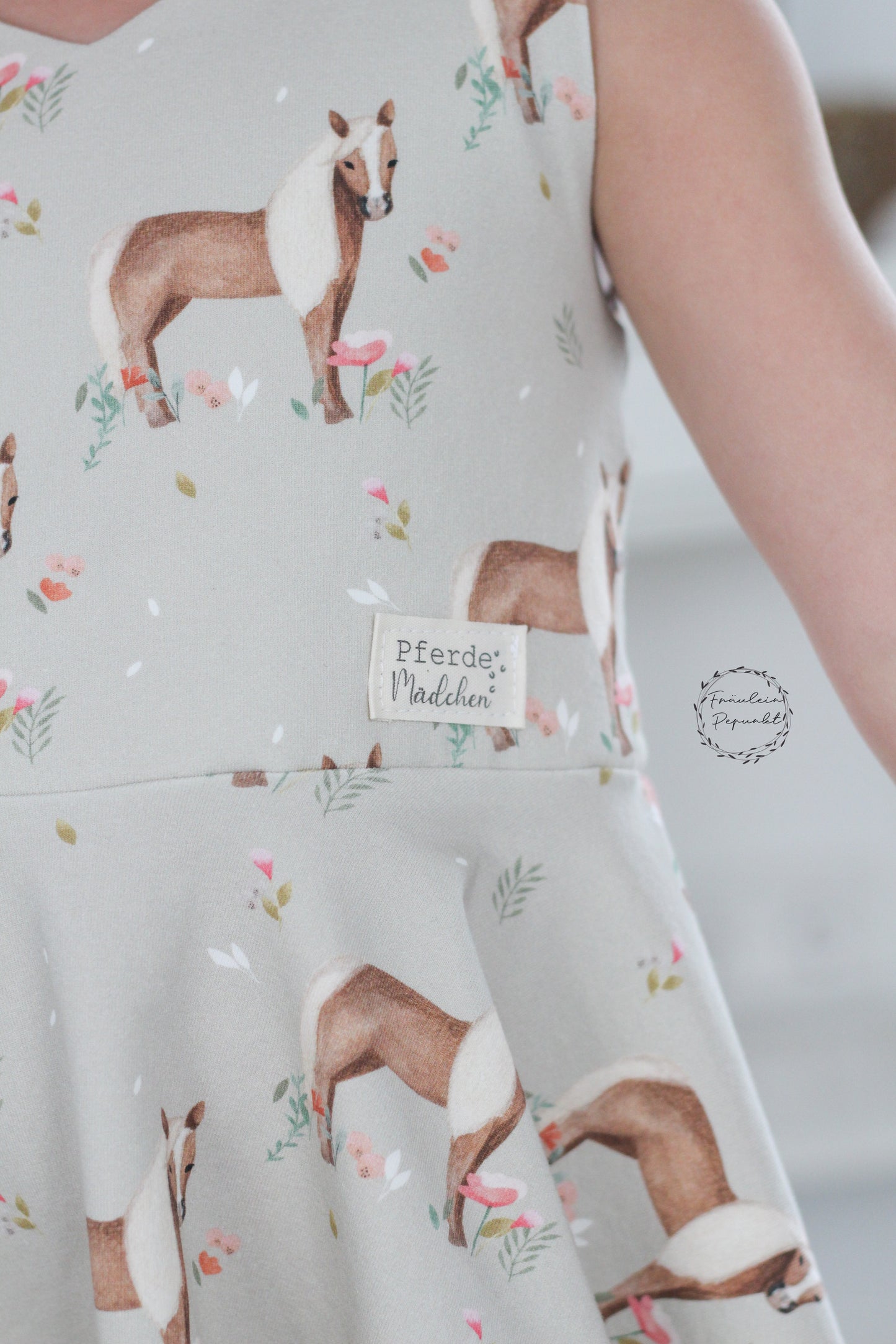 Pferde Mädchen Baumwoll Label
