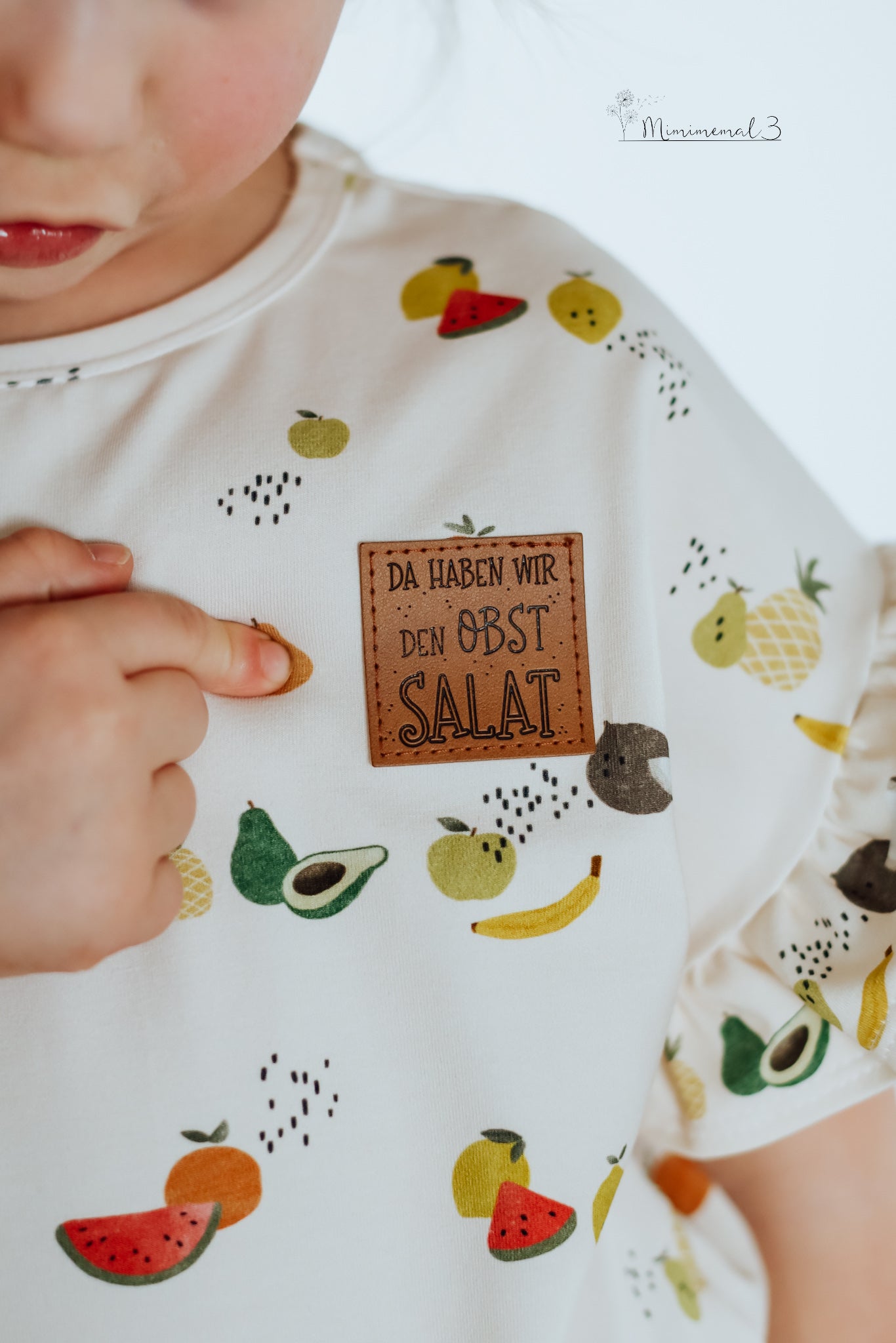 Da haben wir den Obst Salat Kunstleder Label