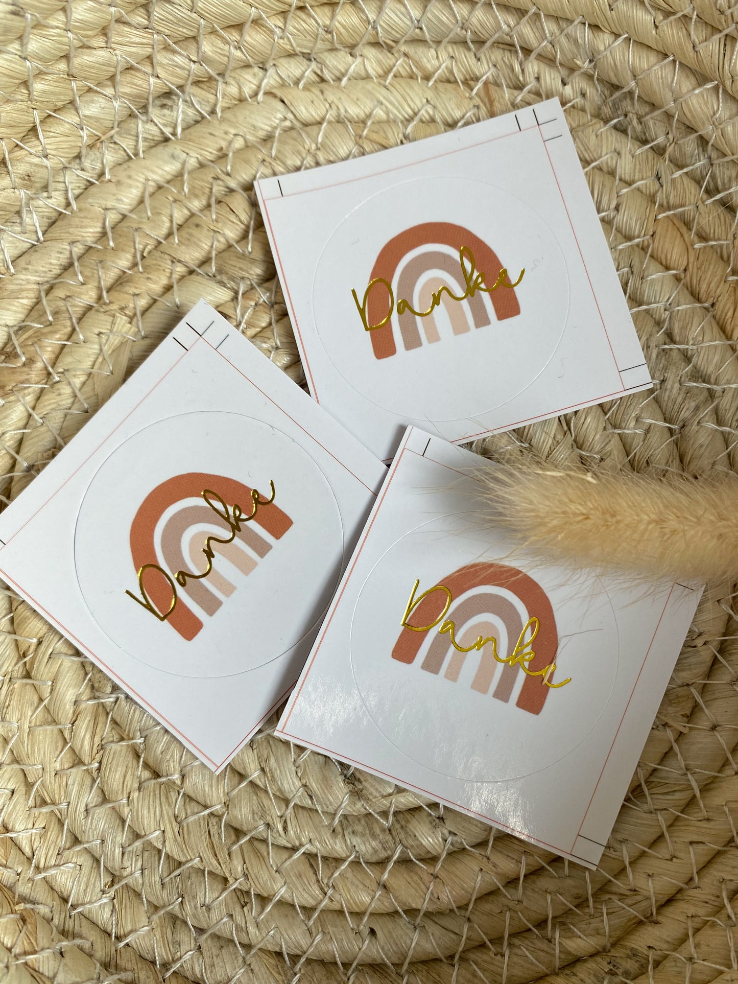 Danke Aufkleber mit Regenbogen