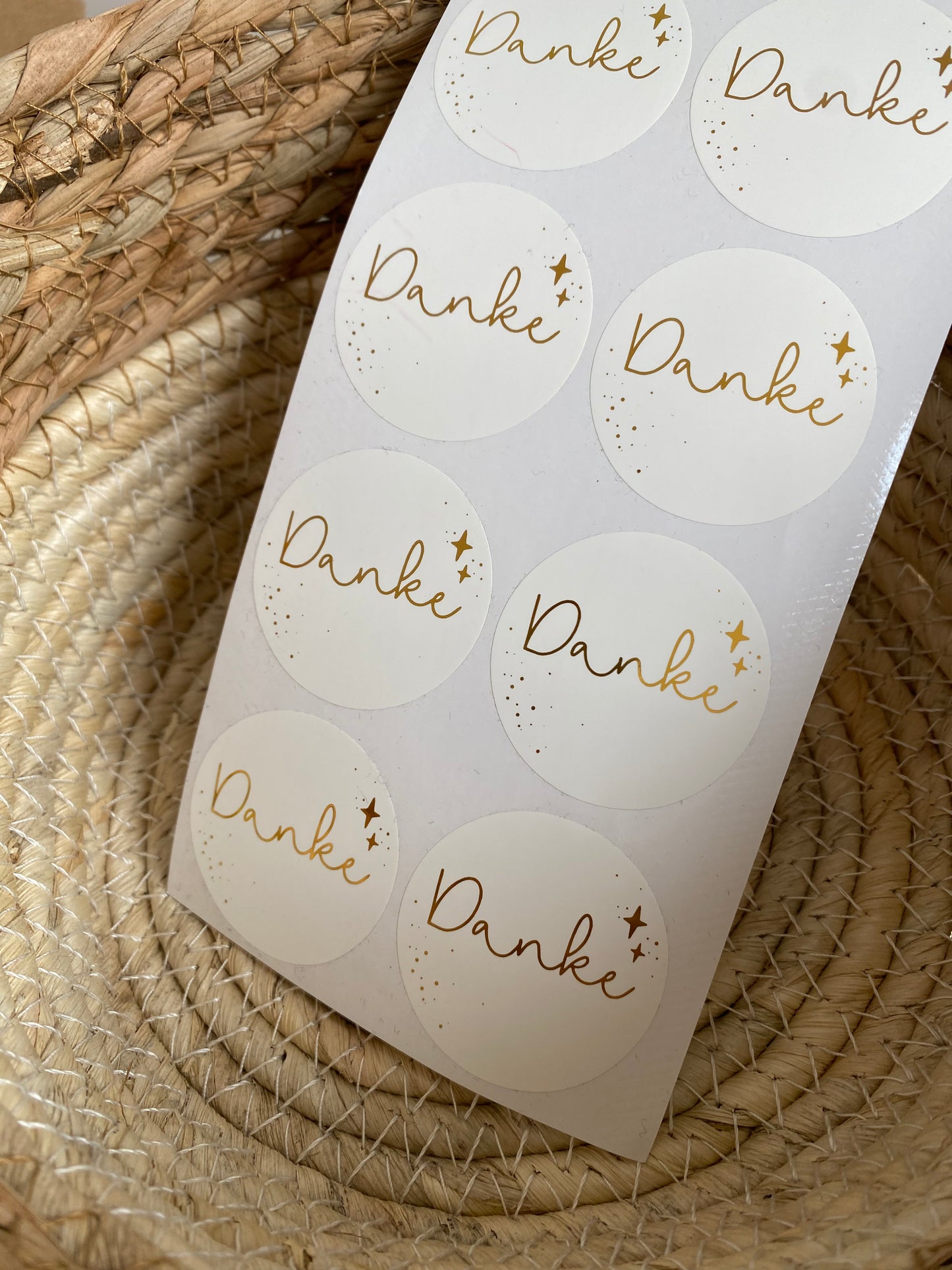 Danke Aufkleber mit Sternen