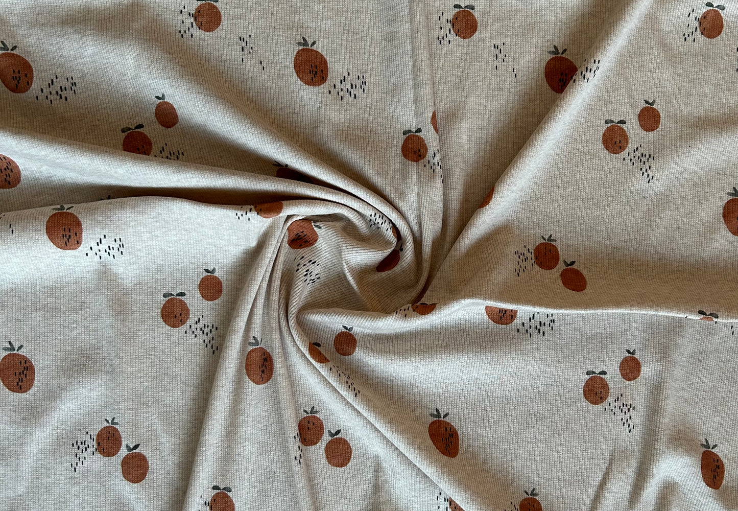 Orangen - Rib Jersey ecru meliert