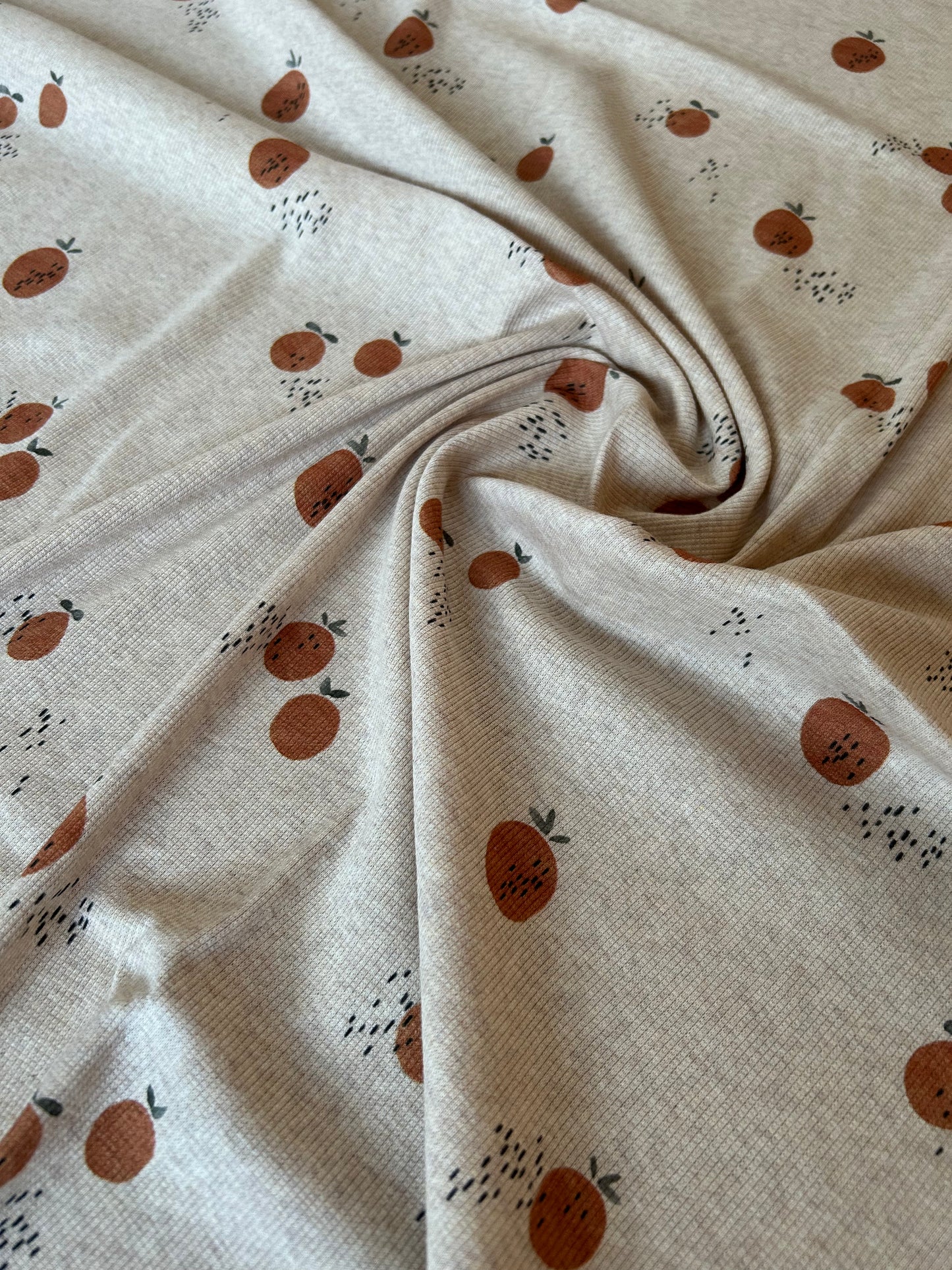 Orangen - Rib Jersey ecru meliert