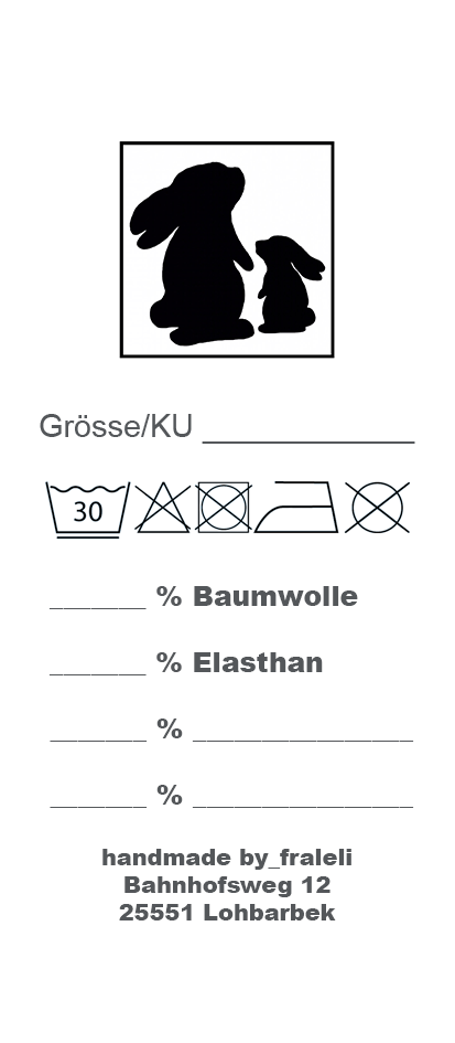 Textiletikett personalisiert weiß