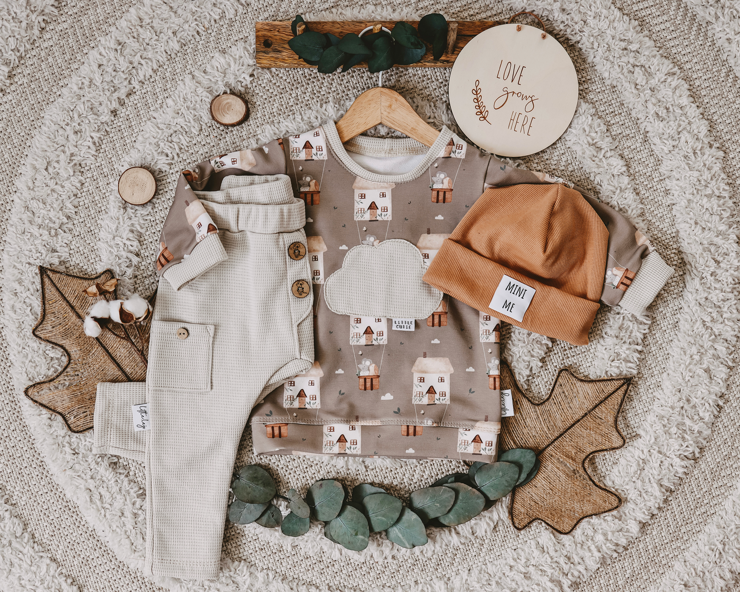 Waffelstrick Jersey naturbeige
