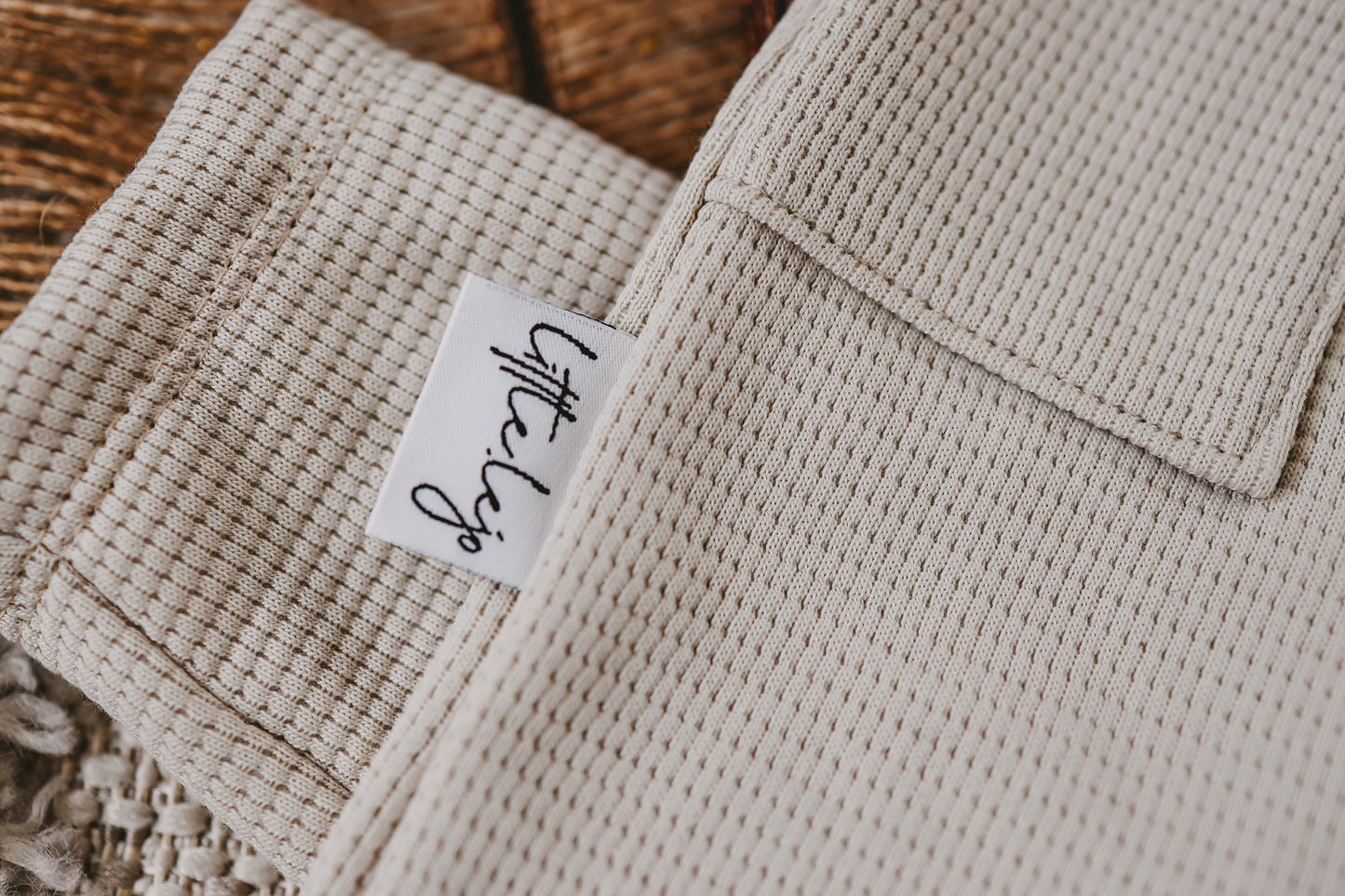 Waffelstrick Jersey naturbeige