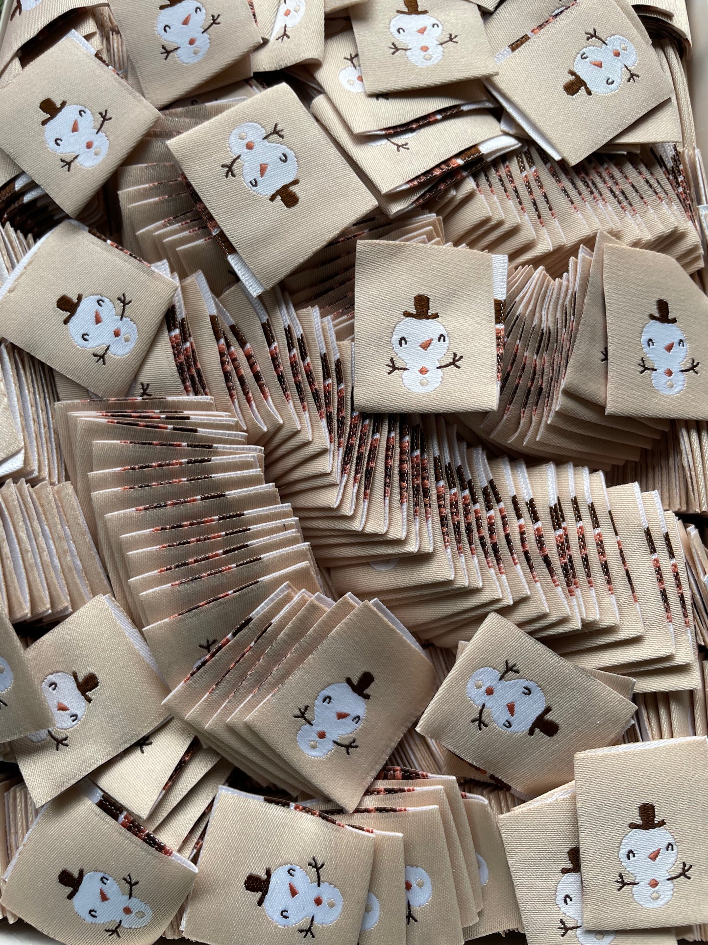 Schneemann beige - Web Label