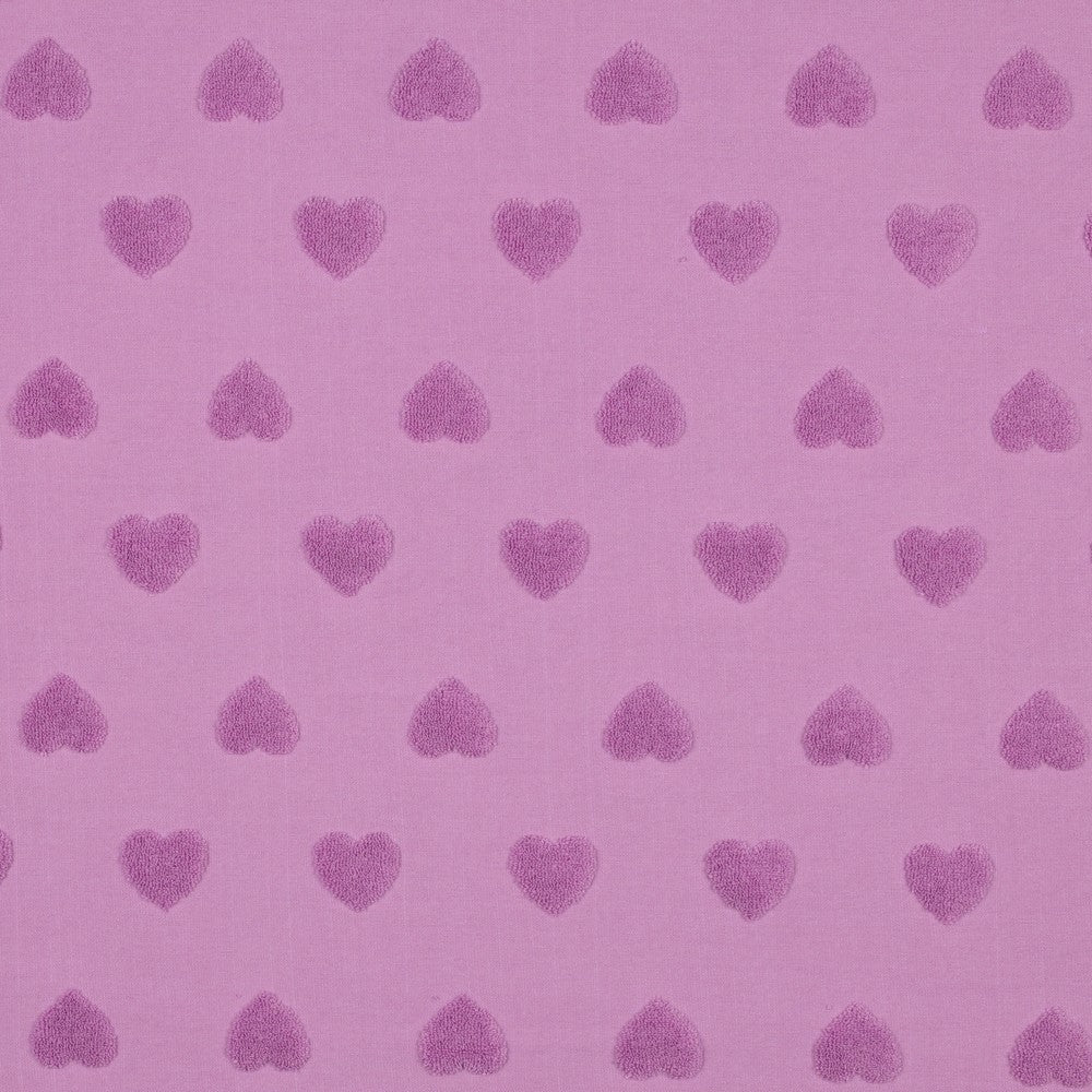 Frottee Herzen lila Jacquard