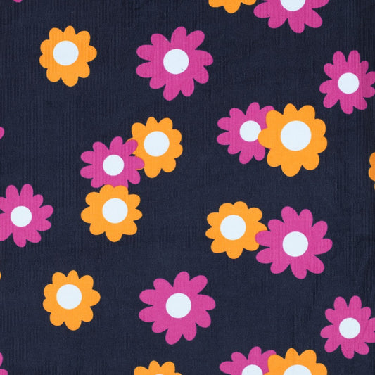 Fein Cord Blumen navy