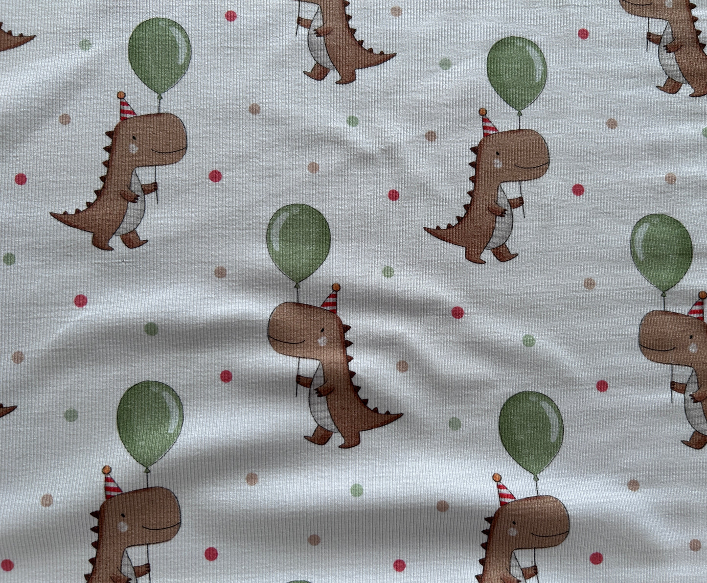 Dino mit Luftballon - Bio Rib Jersey -