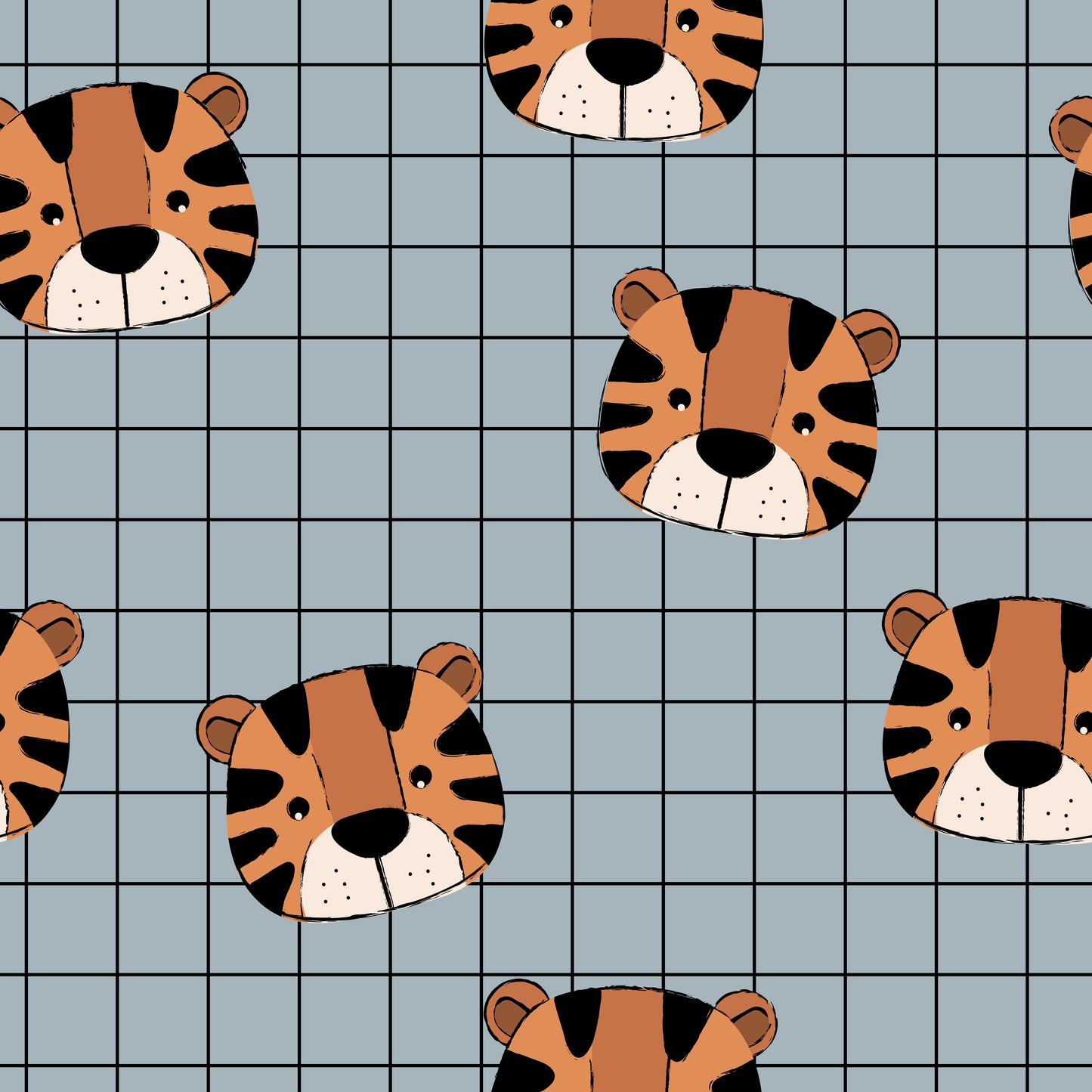 Cool Tiger - Grid  - French Terry