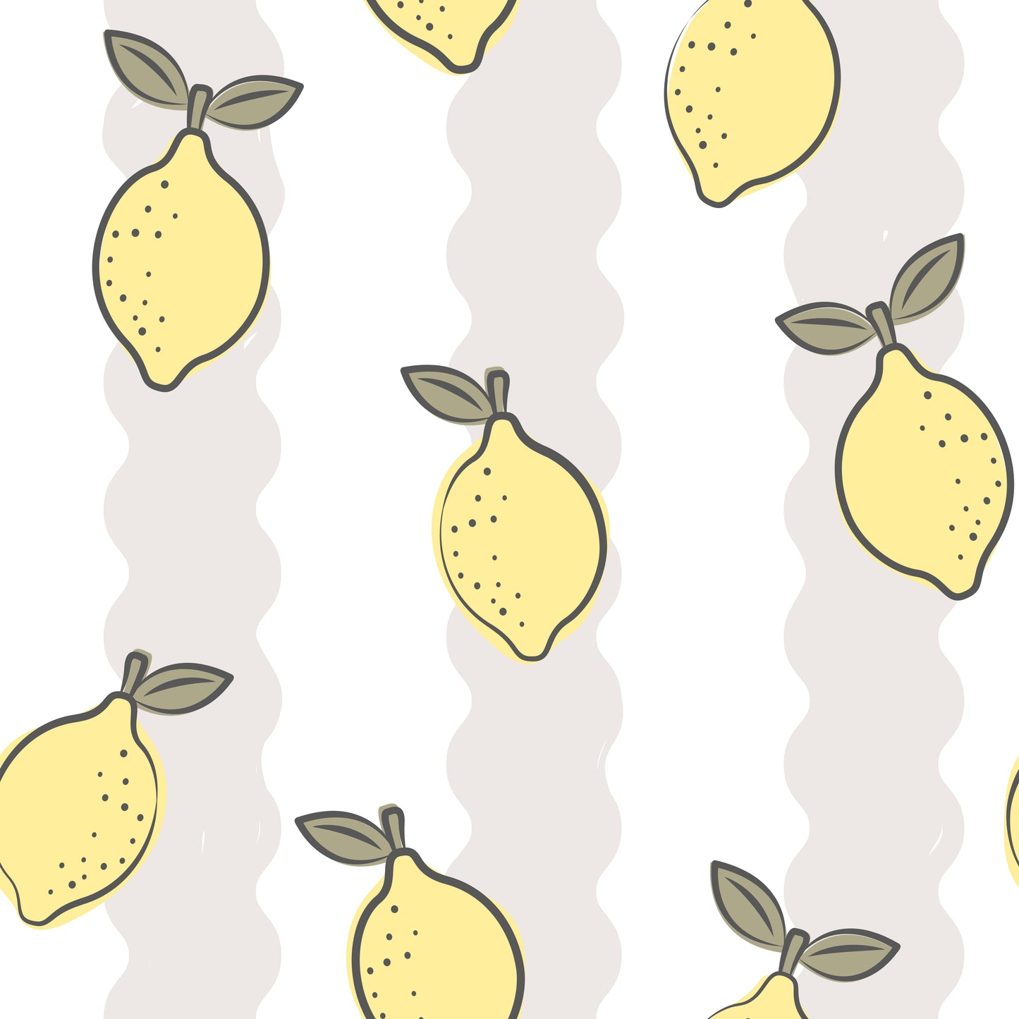 Lemons & Stripes - French Terry