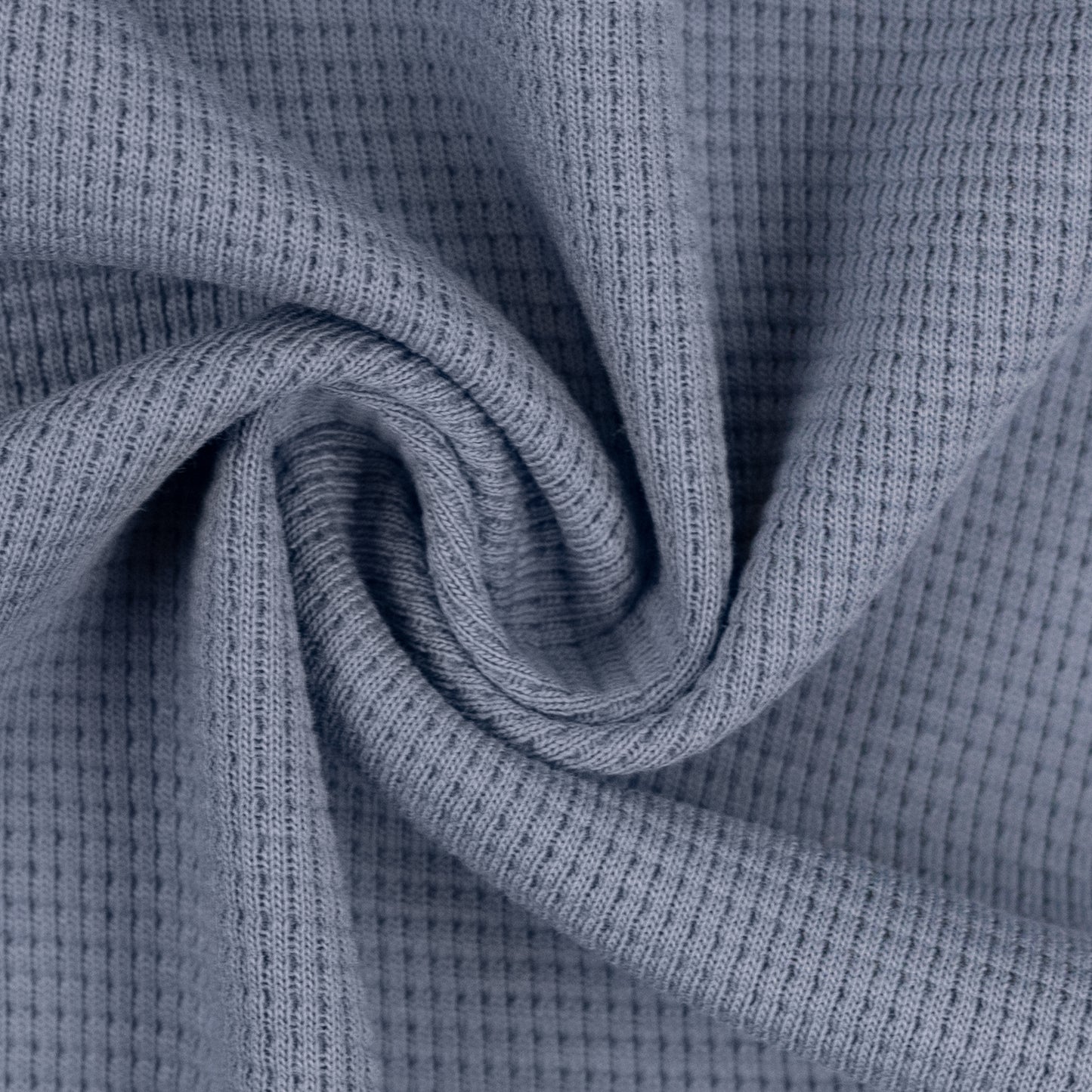 Waffelstrick Jersey rauchblau