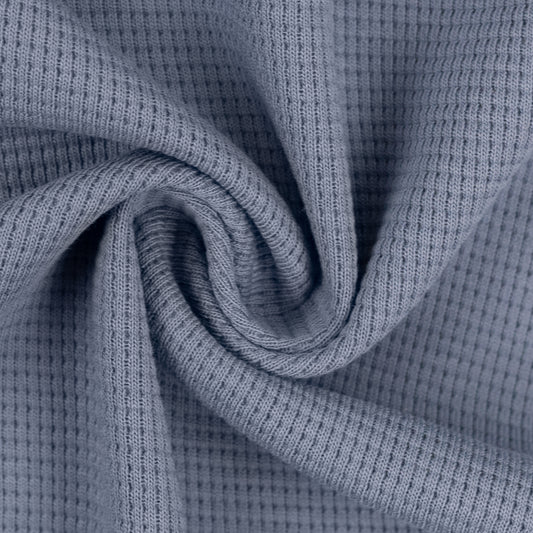 Waffelstrick Jersey rauchblau