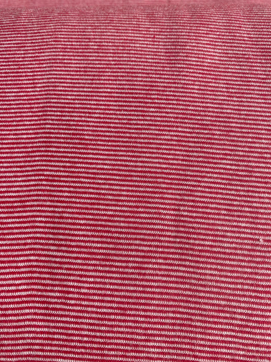 Bündchen rot / weiß gestreift (1mm)