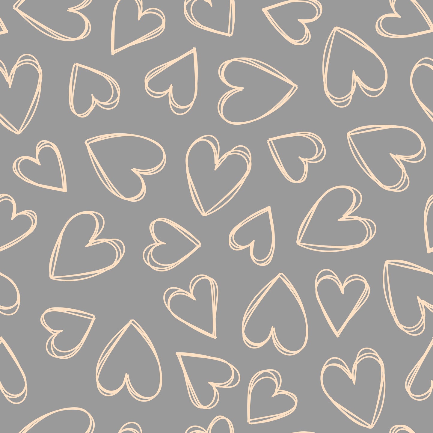 Herzen beige/grau - Rib Jersey