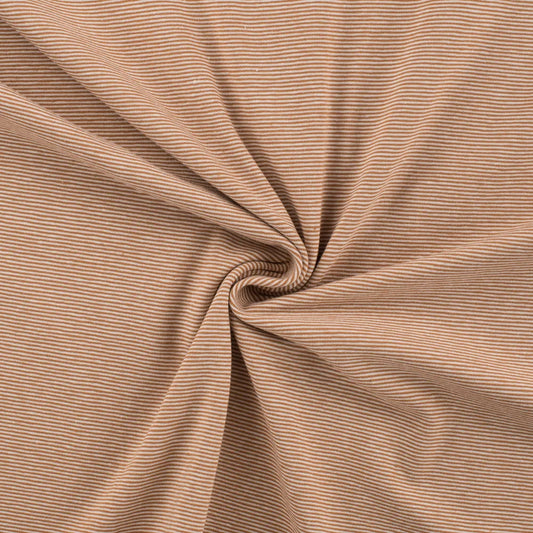 Jersey gestreift 1mm caramel/weiß