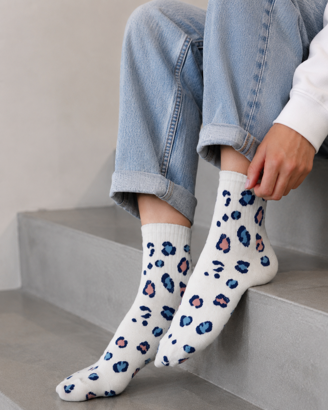 Damen Leo Socken - creme / bunt