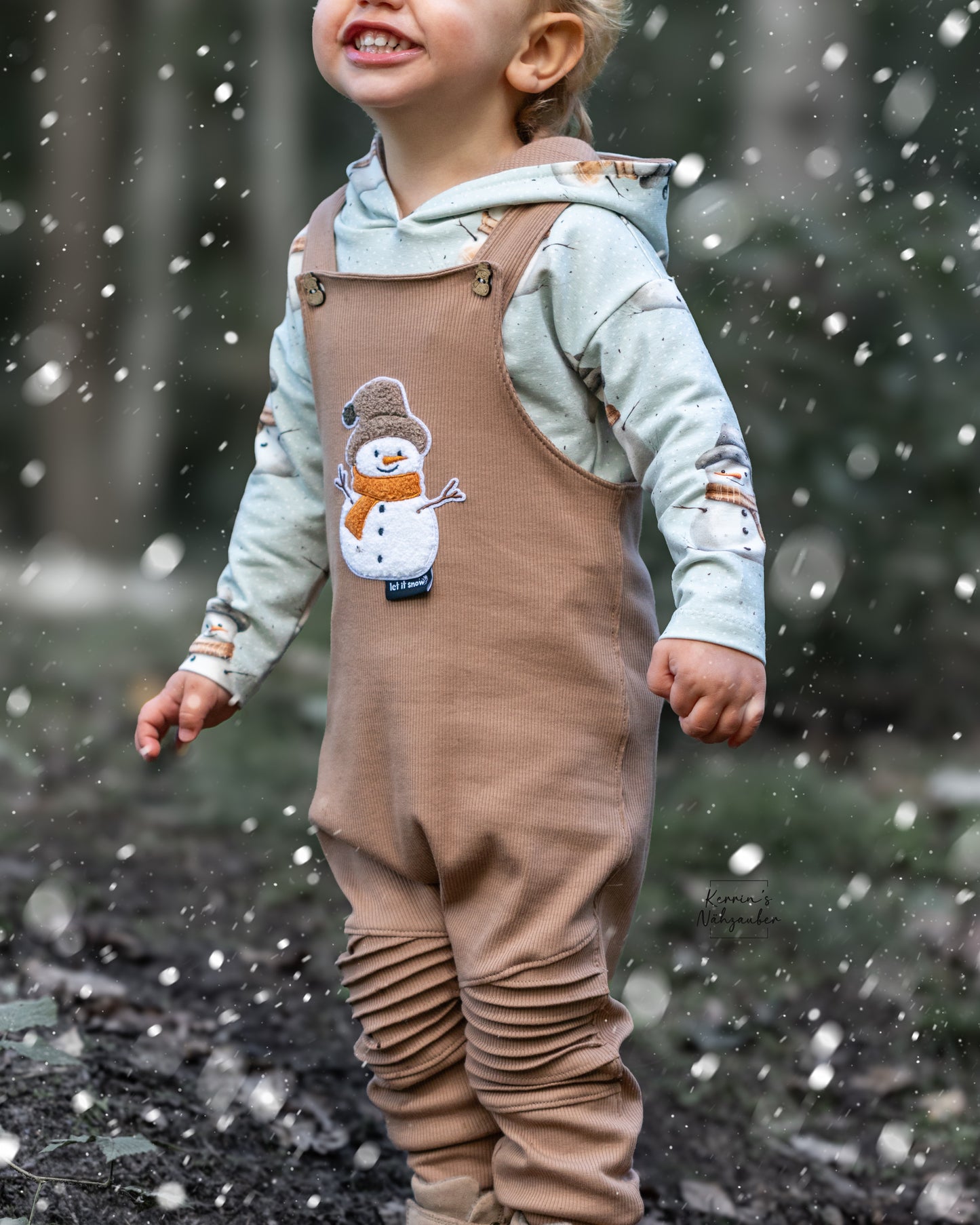 Schneemann Pünktchen - Rib Jersey