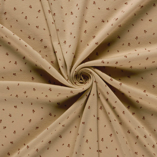 Zarte Blümchen natural - Rib Jersey
