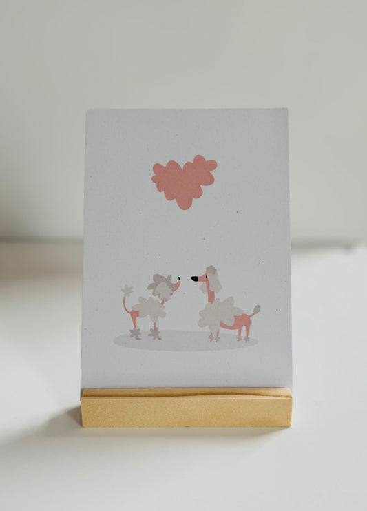 Herz mit 2 Hunden - Postkarte