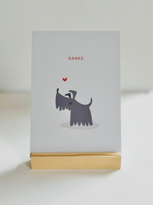 DANKE - Hund & Herz - Postkarte