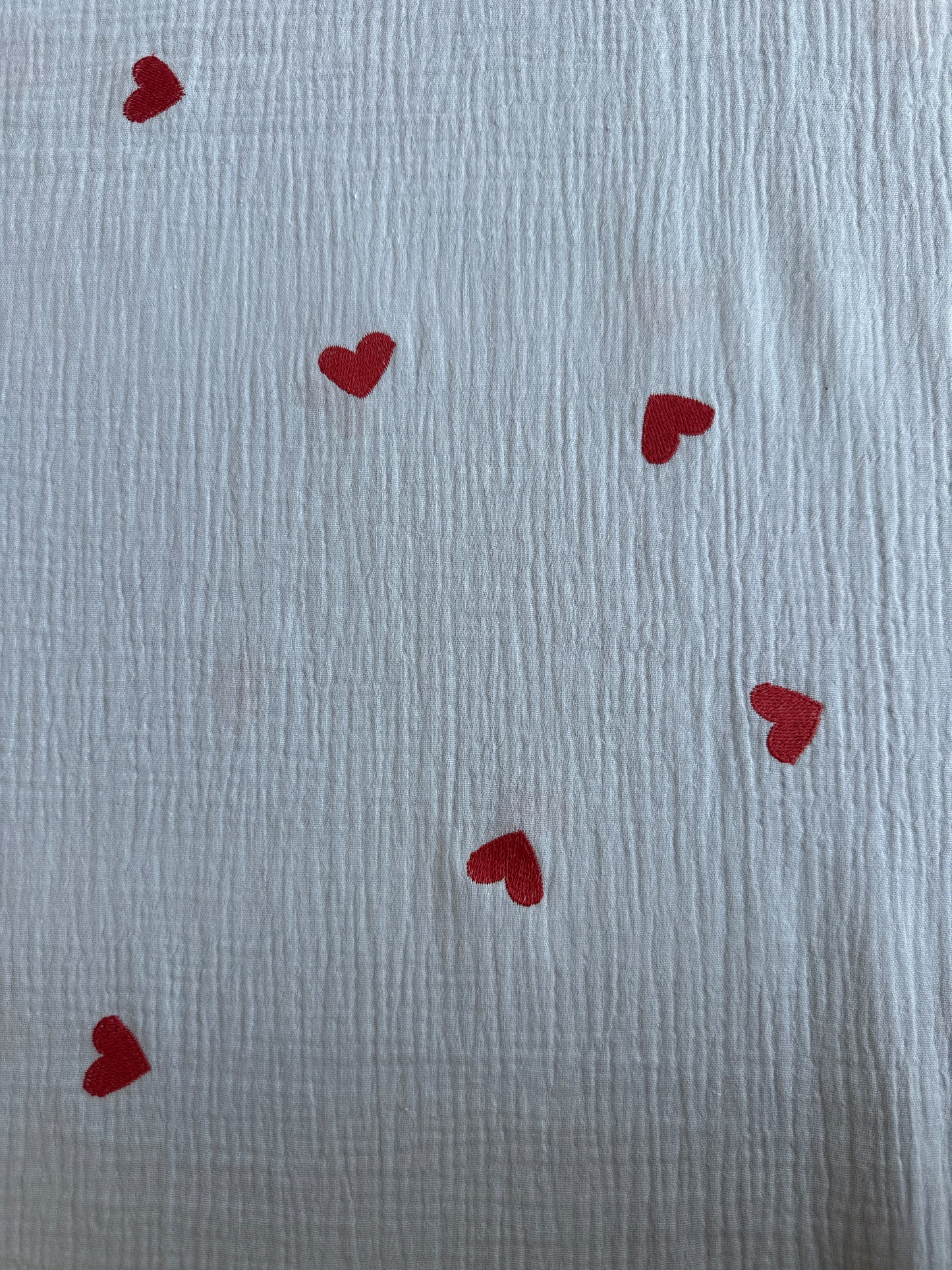 Musselin Herzen blau - embroidery