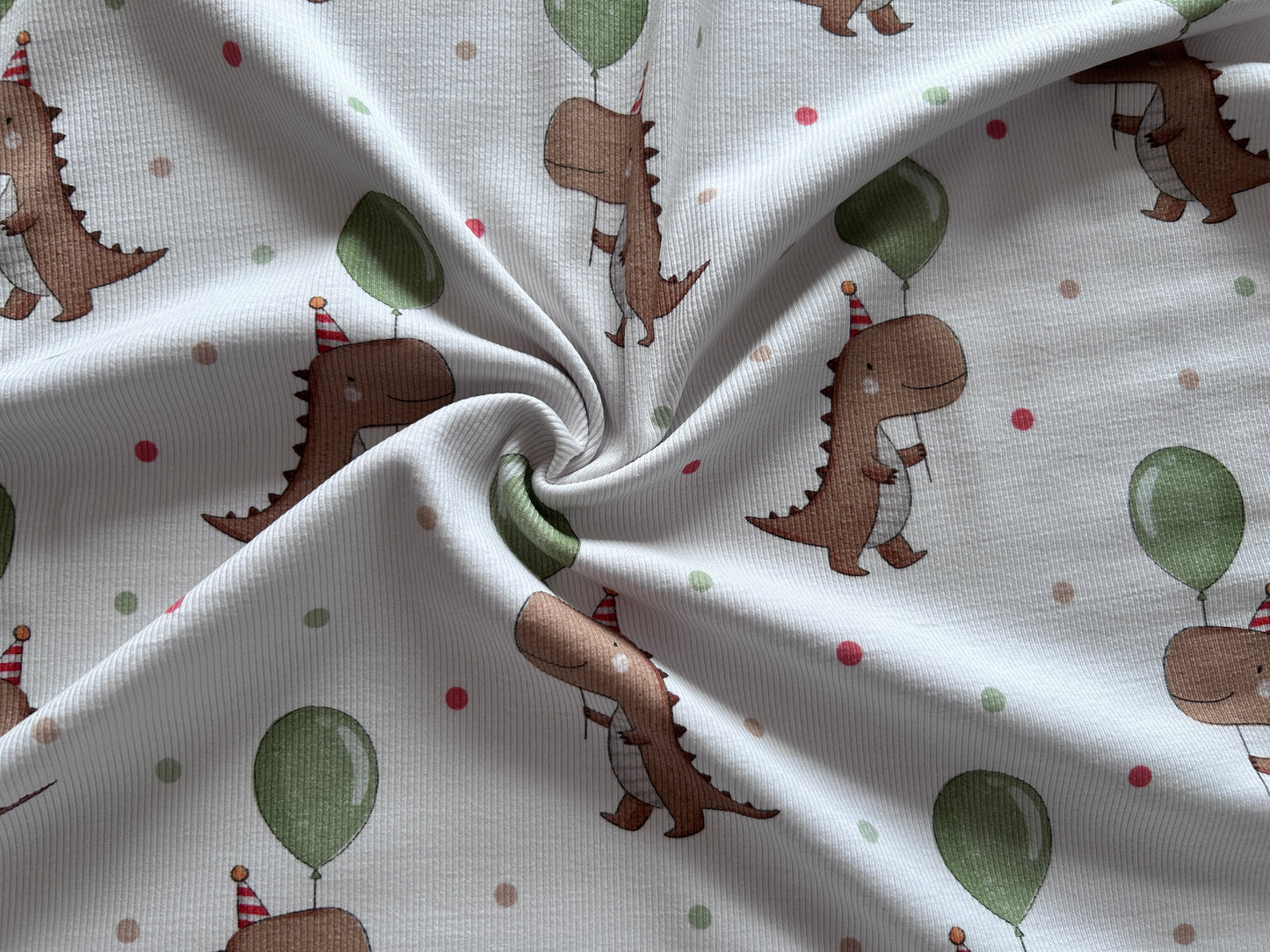 Dino mit Luftballon - Bio Rib Jersey -