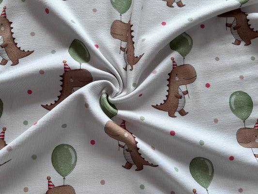 Dino mit Luftballon - Bio Rib Jersey -