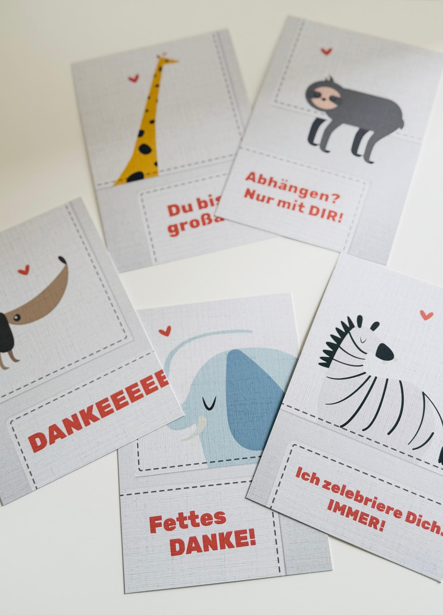Wilde Tiere - Postkarten 5er Set